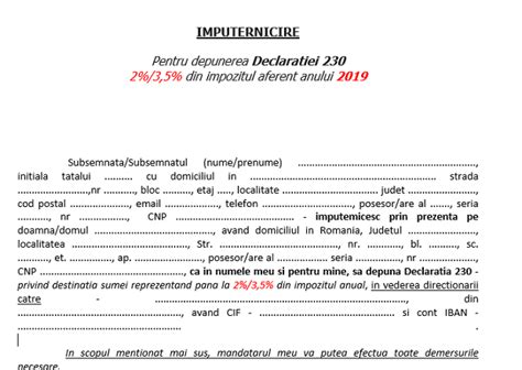 Model Procura Imputernicire Persoana Fizica