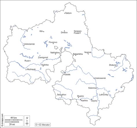 Moscow (oblast) free map, free blank map, free outline map, free base ...