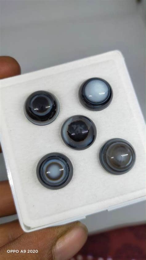 Natural Black Banded Agate Eyes Semi Precious Gemstone Handmade Eyes Etsy