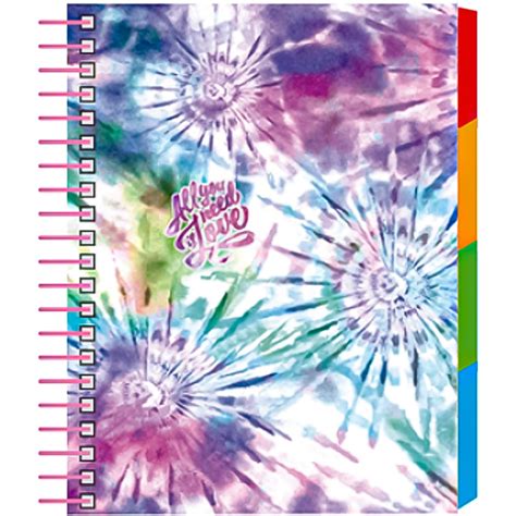 Cuaderno Forma Francesa Senfort Tie Dye All Espiral Cuadro Chico Hojas