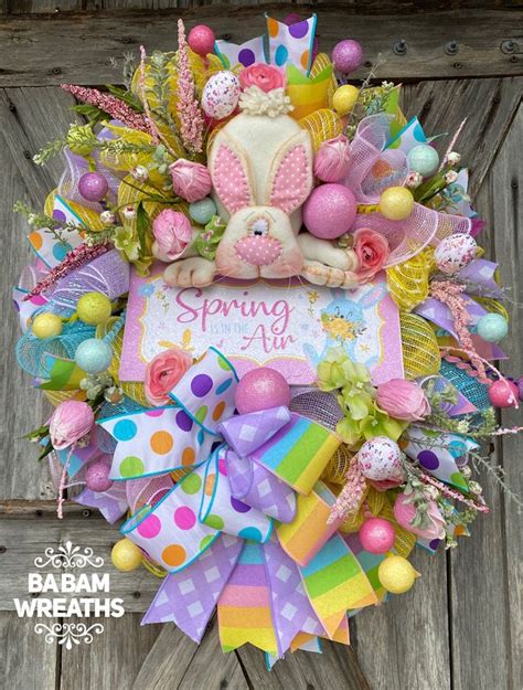 Reserved For Shawne Bunny Wreath Bunny Easter Party Spring Etsy