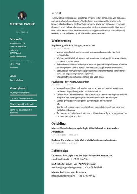 Psycholoog Cv Voorbeelden Tips Pdf Documenten