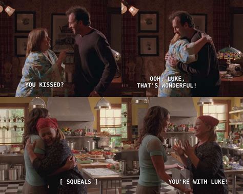 Sookie's reaction to Luke and Lorelai getting together v. her reaction