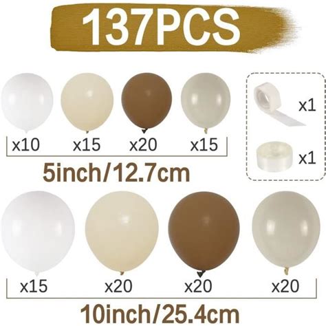 Arche Ballon Beige Ballons Anniversaire Nude Ballon Marron Beige