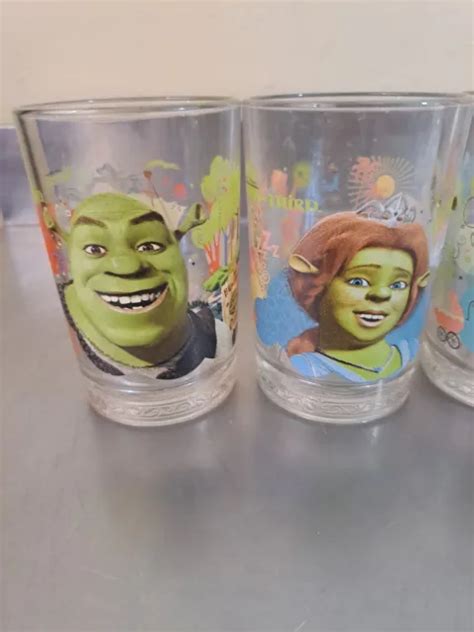 Mcdonalds Dreamworks Shrek The Third Glass Collector S Cup Set Of