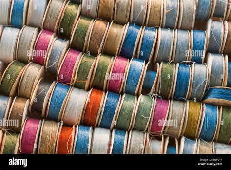 Spools Of Thread Stock Photo Alamy