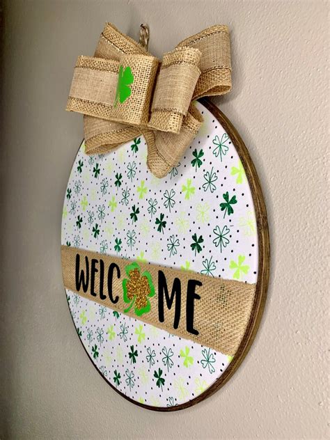 St Patricks Day Door Hanger Irish Wall Sign St Patty Luck Etsy