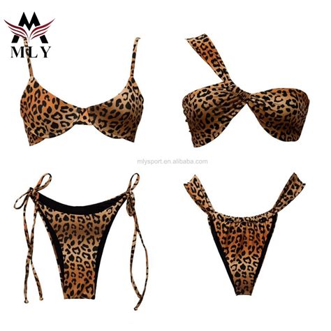 Bikini Set Swimwear Women Leopard Print Swimsuit Pattern Two Piece