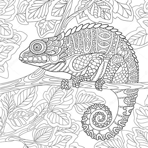 Zentangle Stylized Chameleon Stock Vector Sybirko 104877108