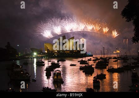 Diamond Anniversary Firework Celebrations Opera House Sydney Harbour