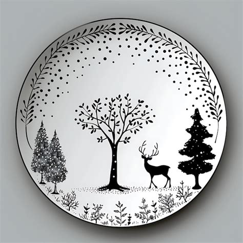 Premium Photo A Plate With A Deer On It That Has A Deer On It