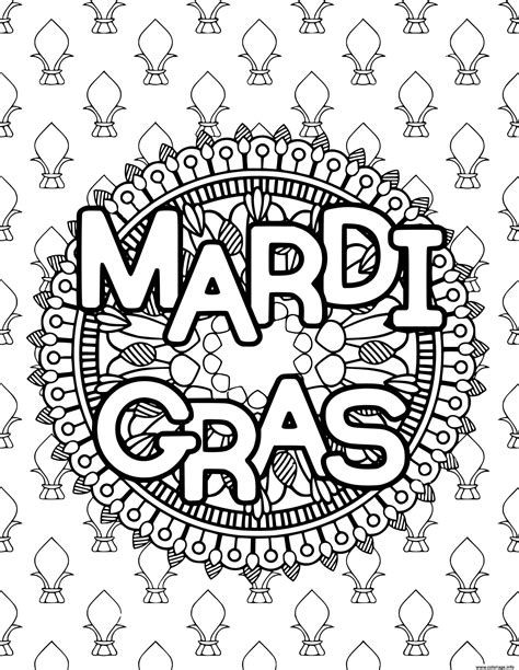 Coloriage Mandala Mardi Gras Carnaval Jecolorie