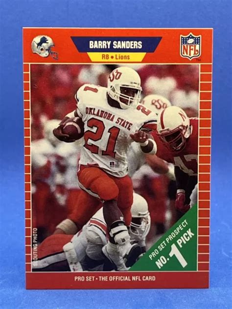 1989 PRO SET 494 Barry Sanders RC Rookie Card Detroit Lions EUR 0