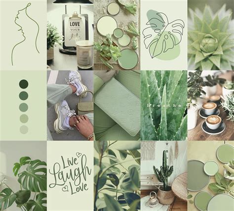 Sage Green Wall Collage Kit Aesthetic Wall Collage Kit Etsy Sexiz Pix