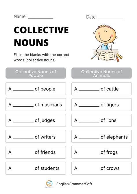 Free Printable Collective Nouns Worksheet With Answers Englishgrammarsoft