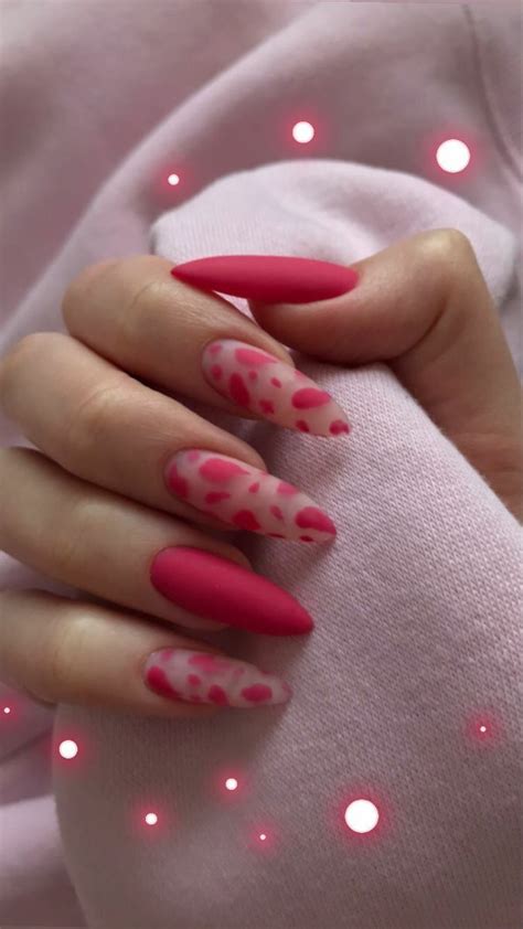 Pretty Pink Press On Nail Designs In Pink Acrylic Nails