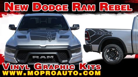 2019-2022 Dodge Ram Rebel Hood Decals 1500 Stripes Truck Vinyl Graphic ...