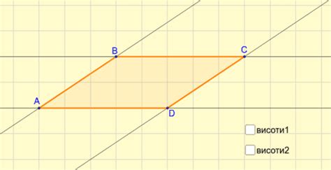 Висоти паралелограма – GeoGebra