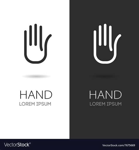 Hand logo icon handmade stylized Royalty Free Vector Image