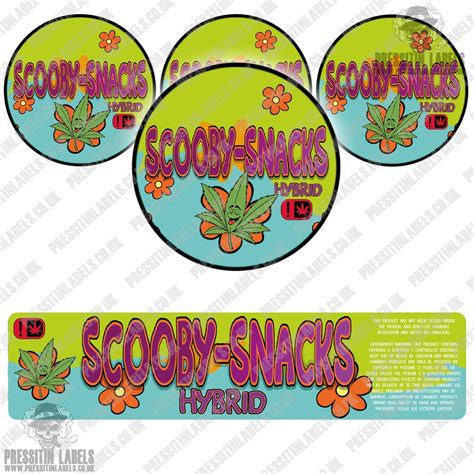 Scooby Snacks 60ml Glass Jar Labels - 2oz Jar Stickers - Pressitin Labels