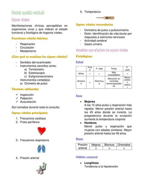 Signos Vitales Módulo 5 Propedéutica Médica Solares Hércules