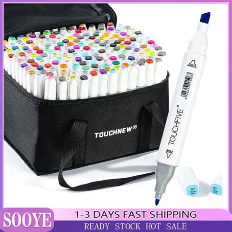 Touchfive Markers Set 30 60 80 168 Colors Twin Tip Pen Brush Pen