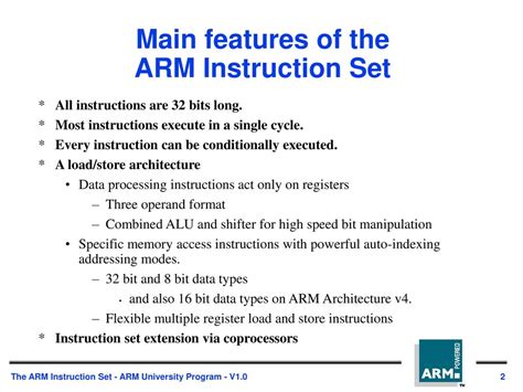 The Arm Instruction Set Ppt Download