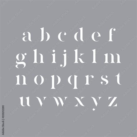 Vector lowercase stencil serif alphabet. Stock Vector | Adobe Stock 