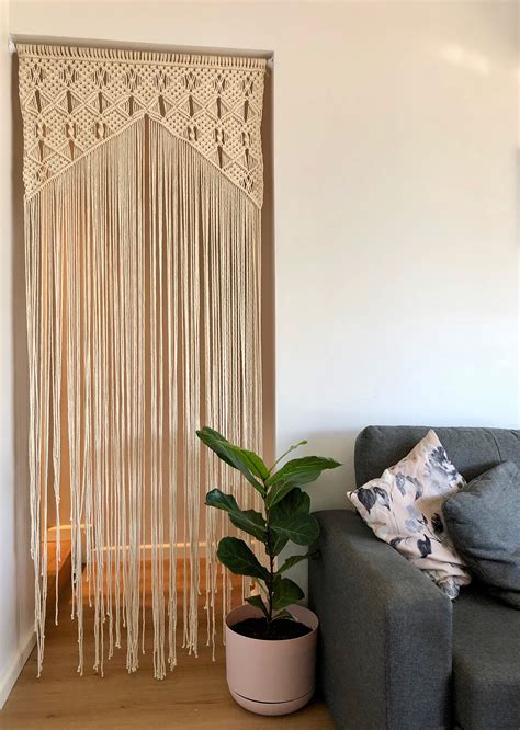 Handmade Macrame Door Curtain Wall Hanging Boho Decor Etsy