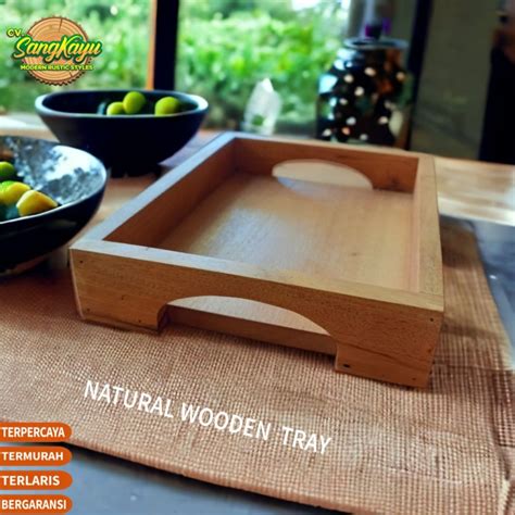 Jual Nampan Kayu Nampan Saji X X Full Kayu Wooden Tray Tatakan Kayu