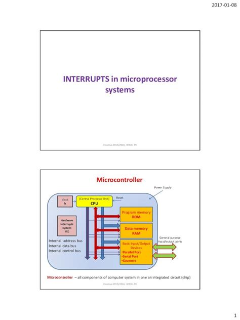 Pdf Interrupts In Microprocessor Systemsmysinski Wieik Pk Edu Pl