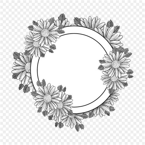 Floral Round Border PNG Picture Sketch Floral Round Border Geometric