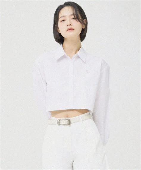 Musinsa Filluminate W Sage Cropped Shirt White