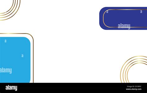 Golden And Blue Objects And White Space Background Template Stock