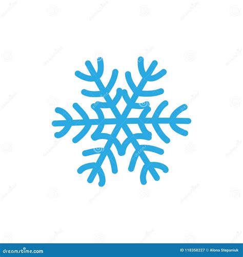 Snowflake Icon Blue Silhouette Snow Flake Sign Isolated On White