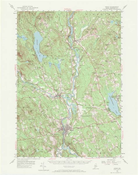 Anson Maine 1955 1972 Usgs Old Topo Map Reprint 15x15 Me Quad 306441