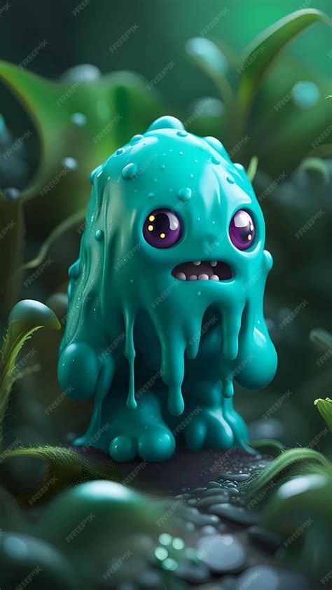 Premium Ai Image Slime Monster 3d Cartoon Character Illustration