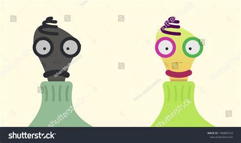 Weird Cartoon Character Before After Transformation Stock Illustration ...