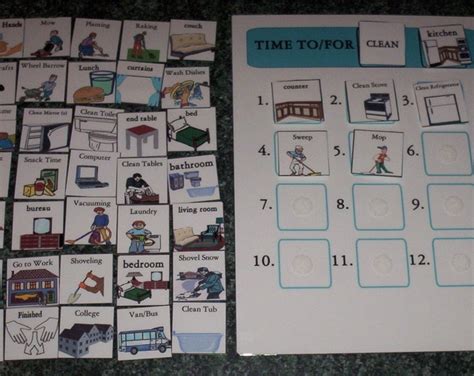 Visual Schedule Daily Chore Chart For Adults 60 Autism Pecs Visual