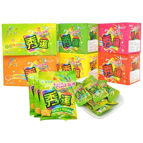 ☜จีน ไต้หวันนำเข้า Xiudou Sour Lemon Fruit Candy 4 Packs 24 Packs Tricky And Weird Sour