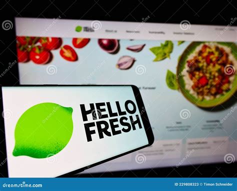 Cellphone With Logo Of German Meal Kit Company Hellofresh Se On Screen