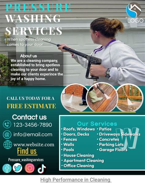 Professional Pressure Washing Services Flyer Template Postermywall