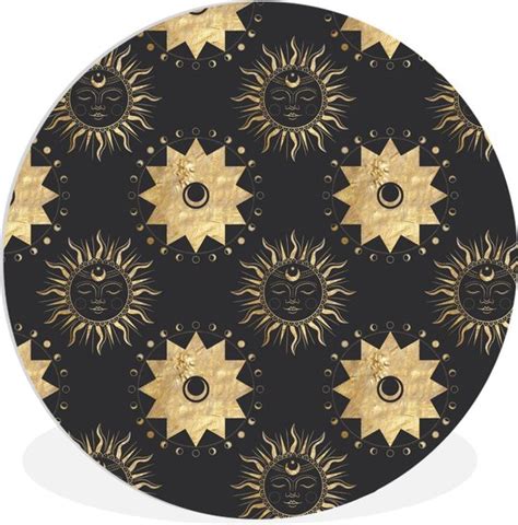 Wall Circle Wall Circle Indoor Motifs Soleil Etoiles Goud