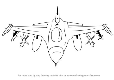 Learn How To Draw F16 Fighting Falcon Fighter Jets Step By Step