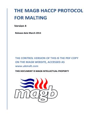 Fillable Online The Magb Haccp Protocol Fax Email Print Pdffiller