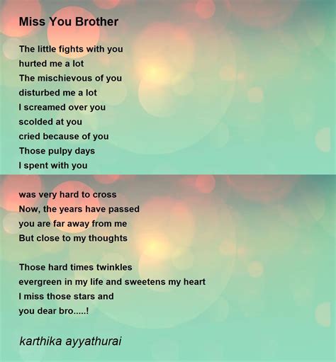 Images Of Miss You Brother Poems