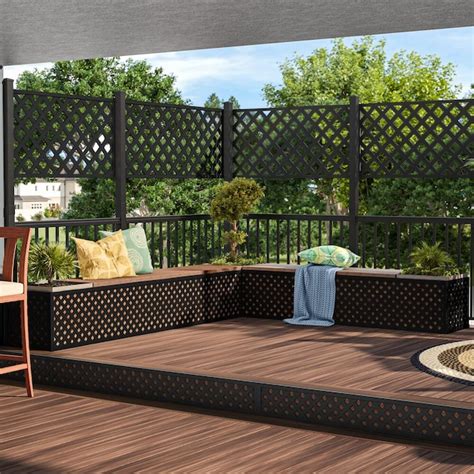 Freedom 1 In X 4 Ft Black Vinyl Lattice Divider In The Lattice And Accessories Department At