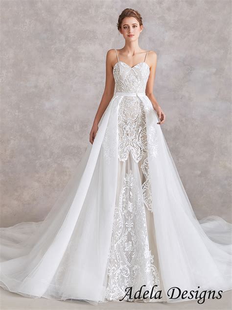 2024 Wedding Dresses With Detachable Train In India Sibyl Lilyan