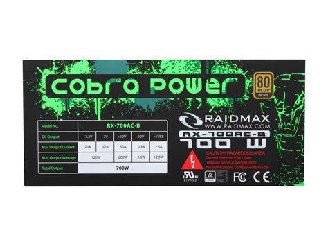 RAIDMAX Cobra RX 700AC B Continuous 700 Watts Power Supply Newegg Ca