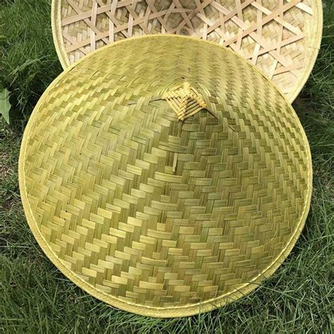 X Chinese Oriental Coolie Straw Bamboo Sun Hat Farmer Rice Hat Fishing